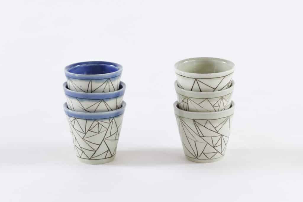 Porcelain fired in reduction to cone 9. October 2015. By Nikki Navaille.